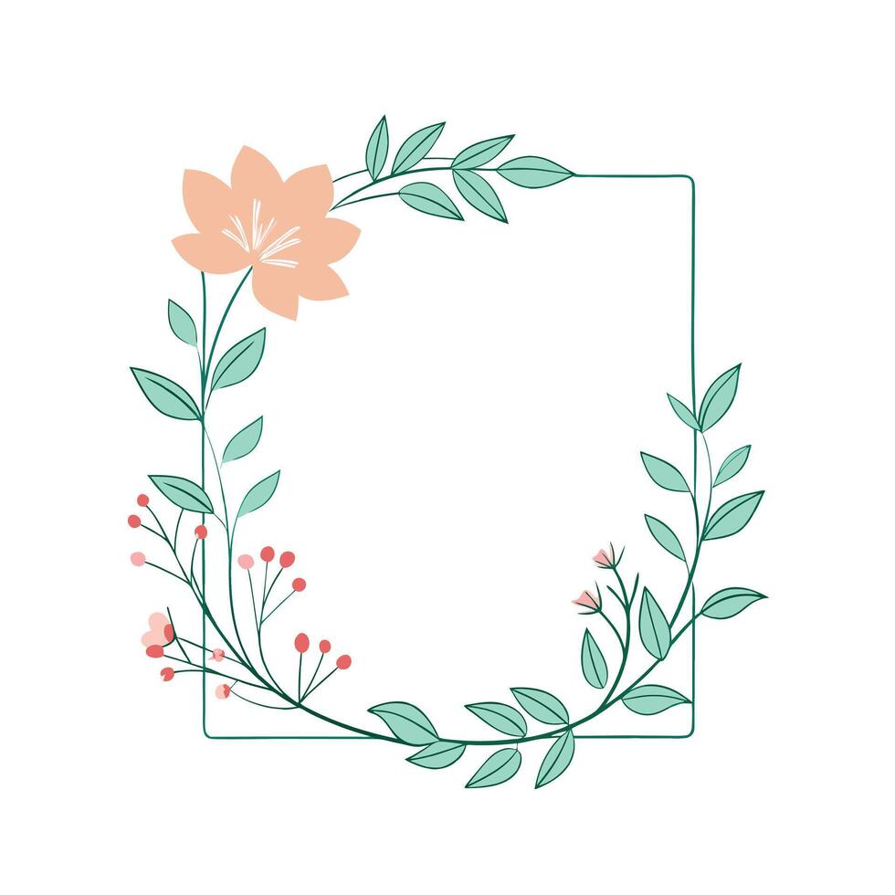 Beautiful Floral Frame Border Illustration vector