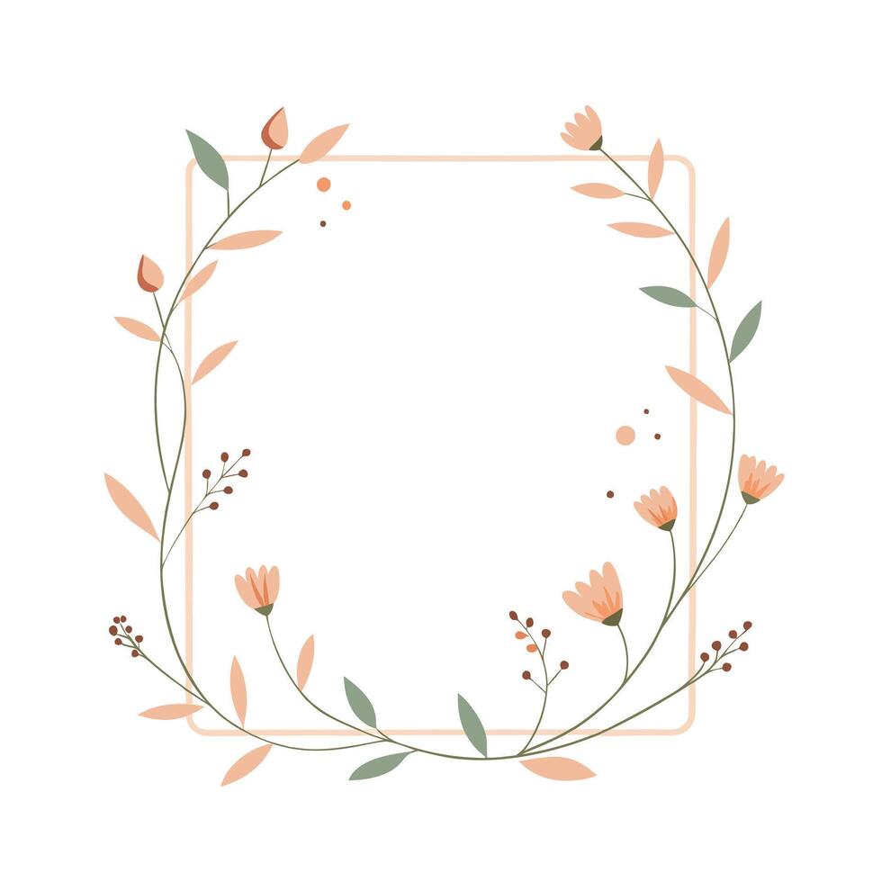 Beautiful Floral Frame Border Illustration vector