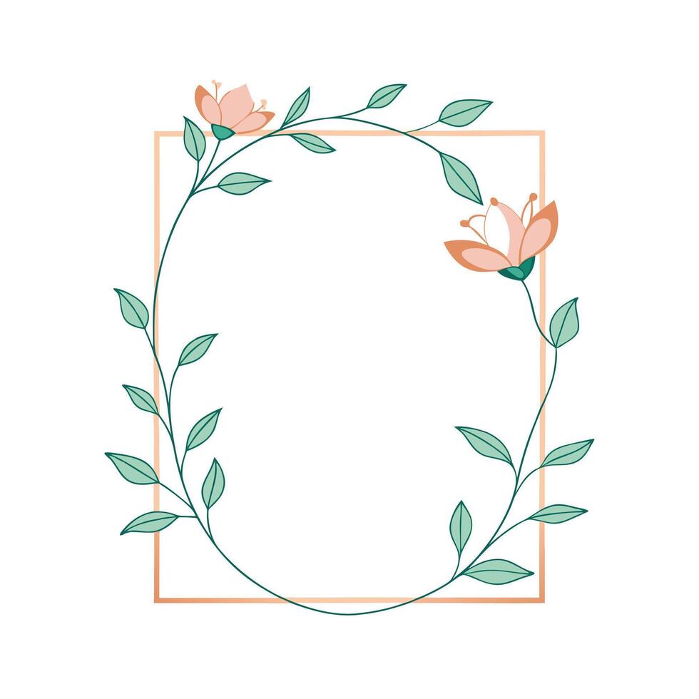 Beautiful Floral Frame Border Illustration vector