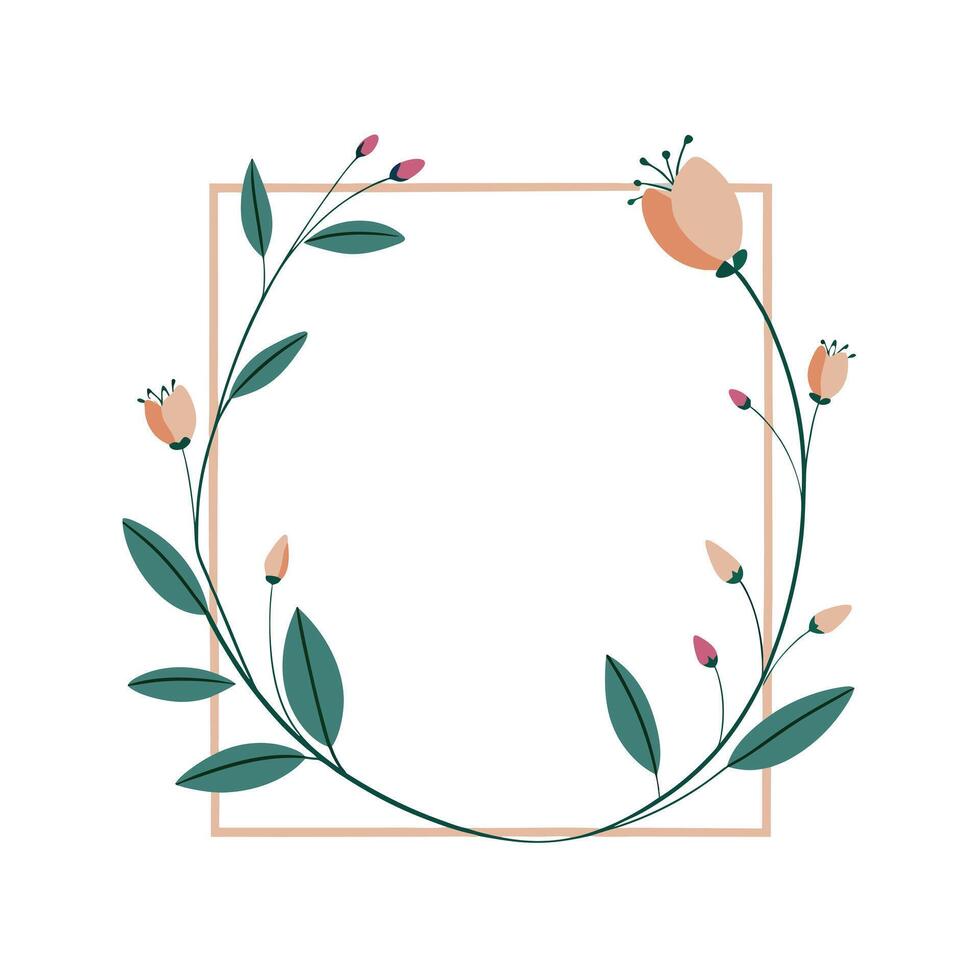 Beautiful Floral Frame Border Illustration vector