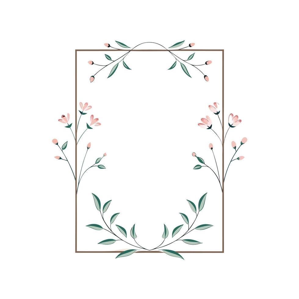 Beautiful Floral Frame Border Illustration vector
