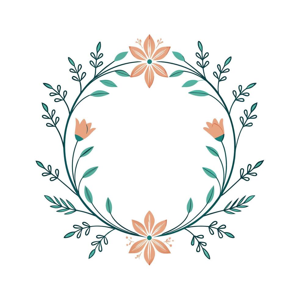 Beautiful Floral Frame Border Illustration vector