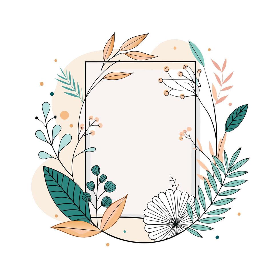 Beautiful Floral Frame Border Illustration vector