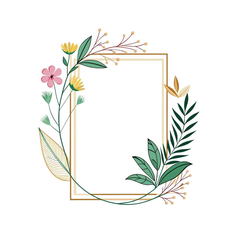 Beautiful Floral Frame Border Illustration vector