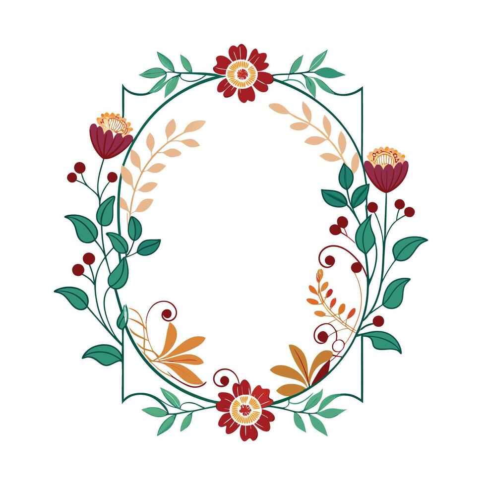 Beautiful Floral Frame Border Illustration vector