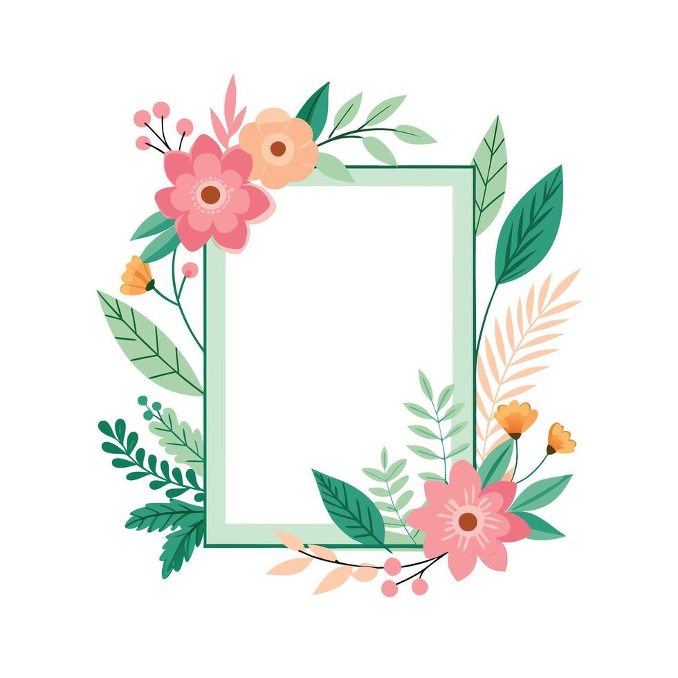 Beautiful Floral Frame Border Illustration vector