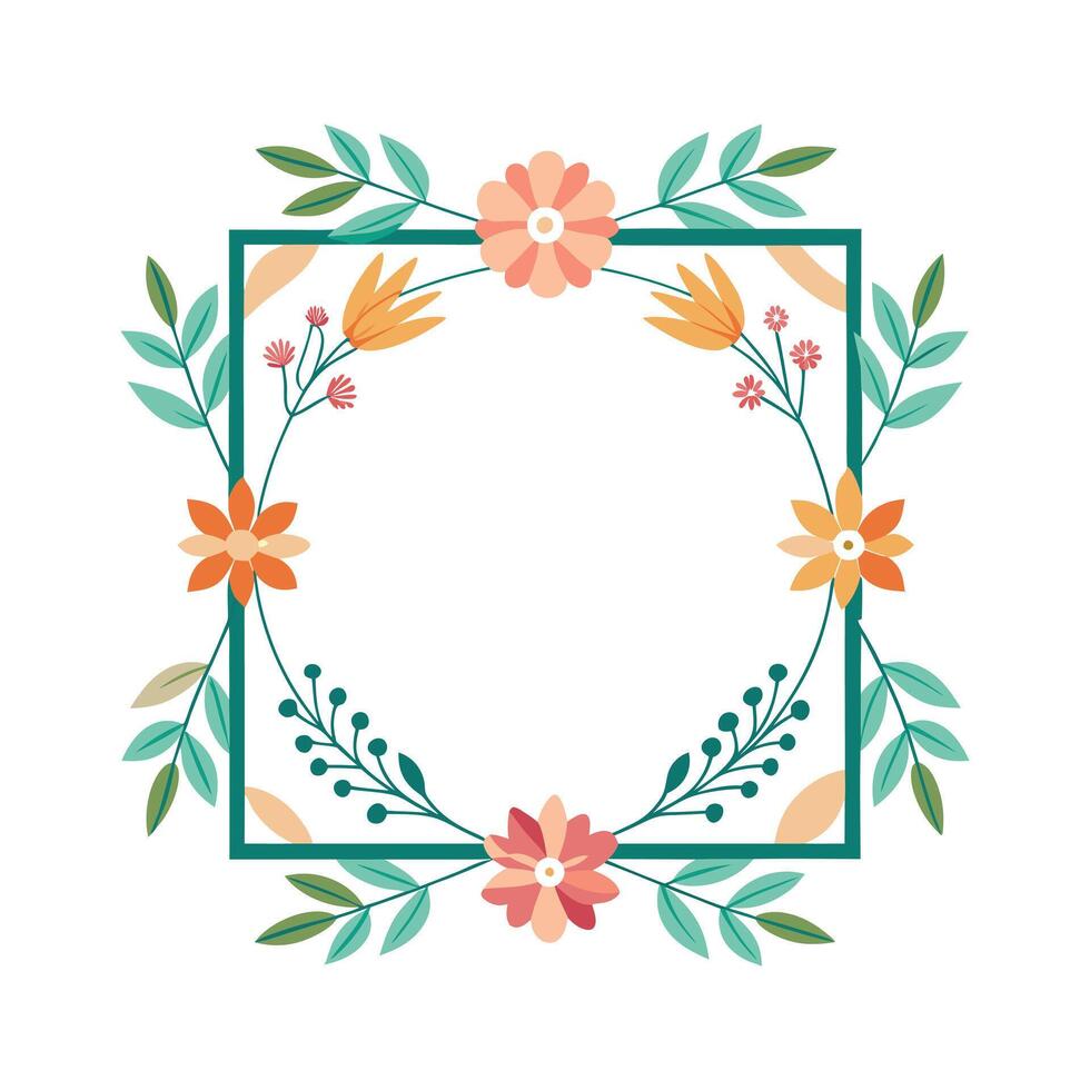 Beautiful Floral Frame Border Illustration vector