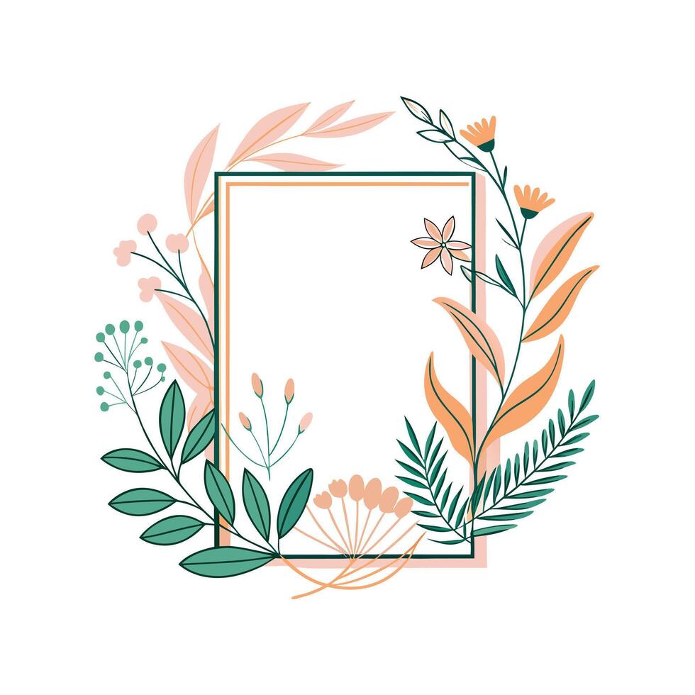 Beautiful Floral Frame Border Illustration vector