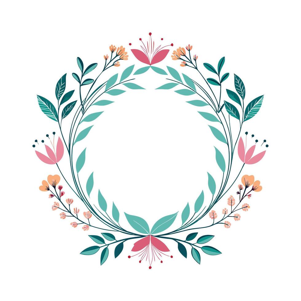 Beautiful Floral Frame Border Illustration vector