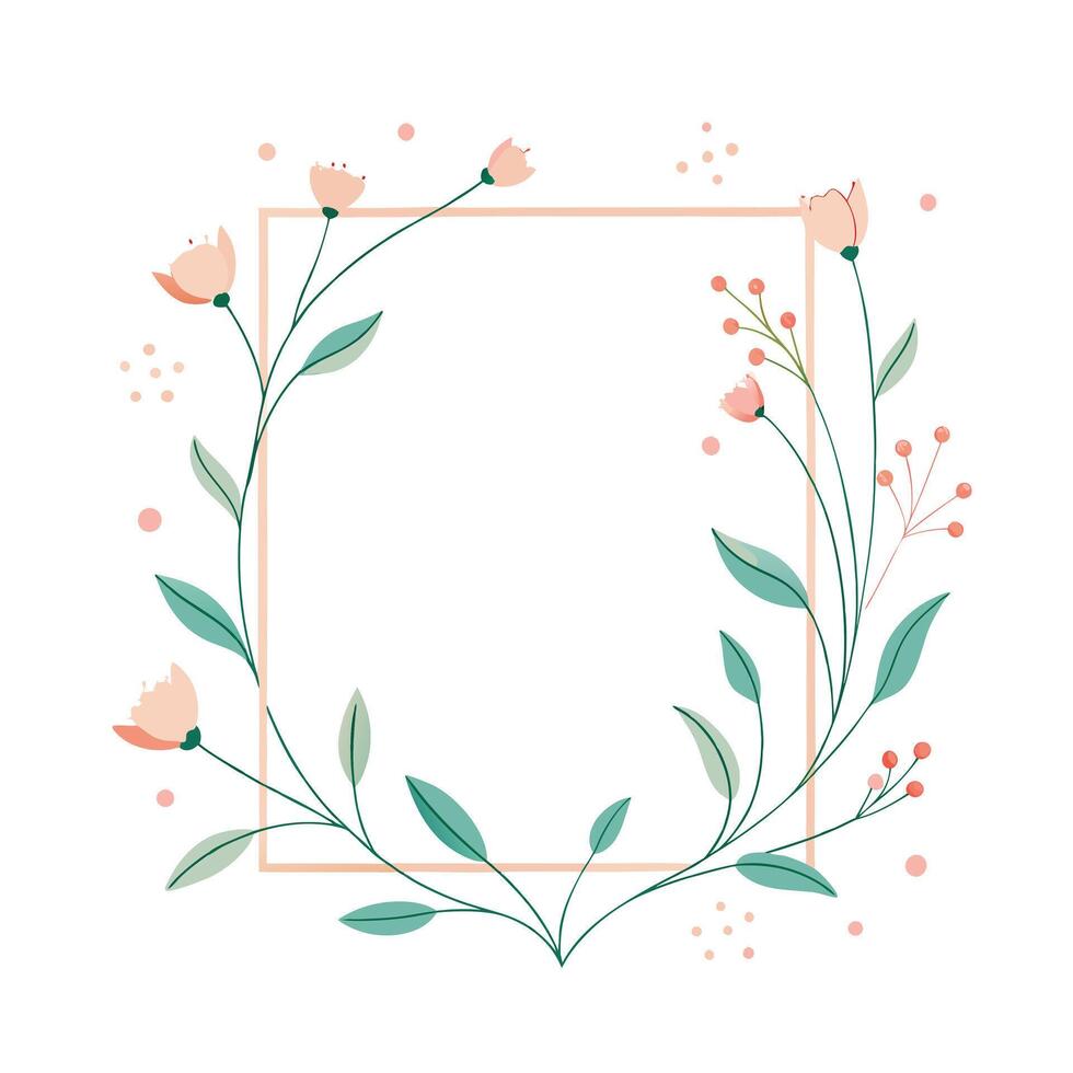 Beautiful Floral Frame Border Illustration vector