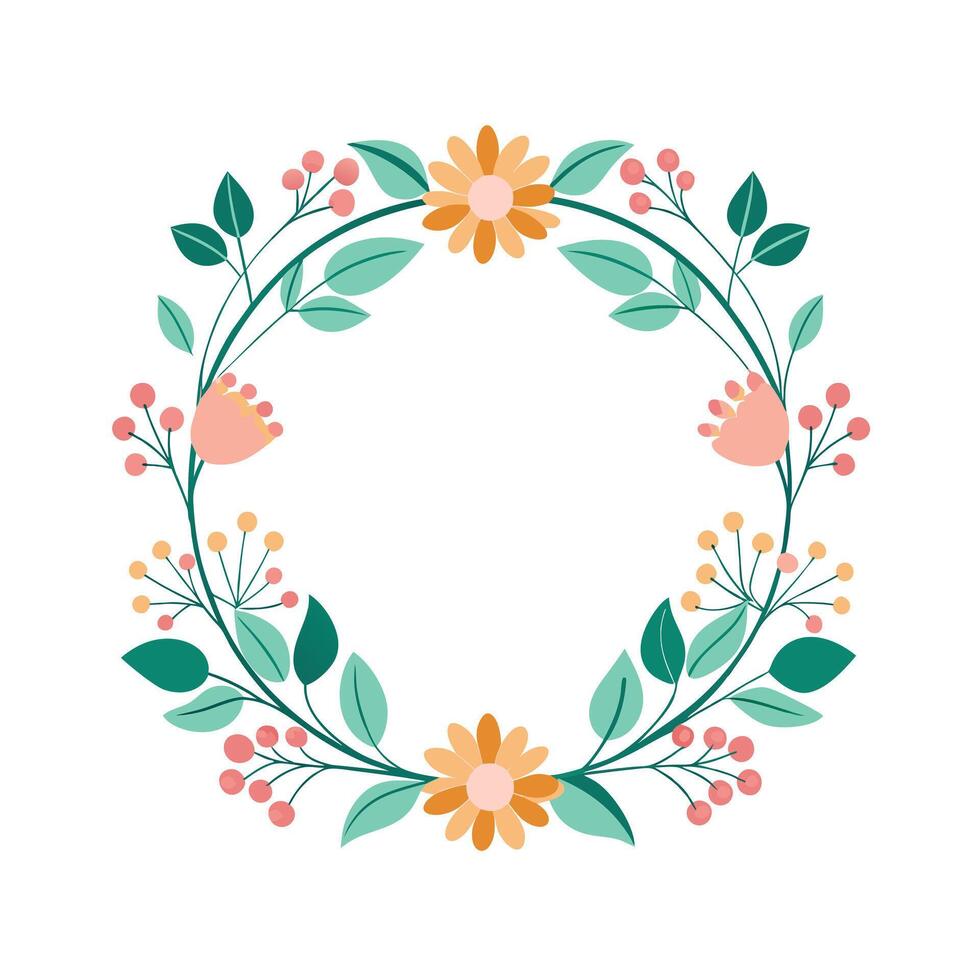 Beautiful Floral Frame Border Illustration vector