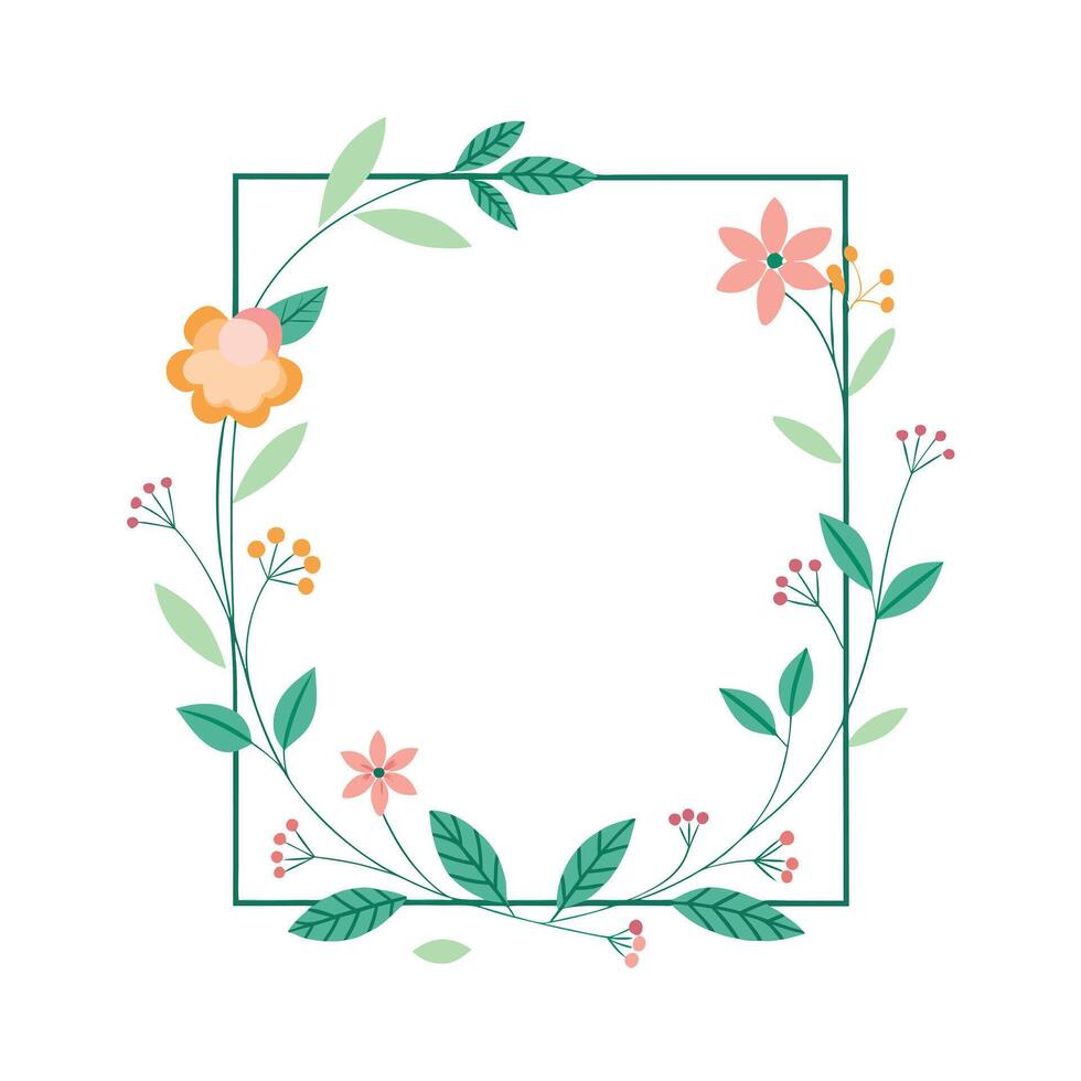 Beautiful Floral Frame Border Illustration vector