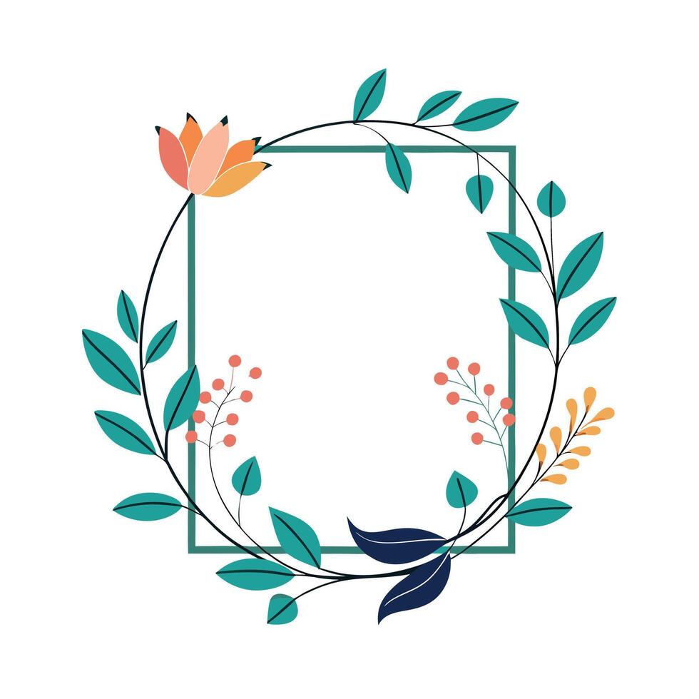 Beautiful Floral Frame Border Illustration vector