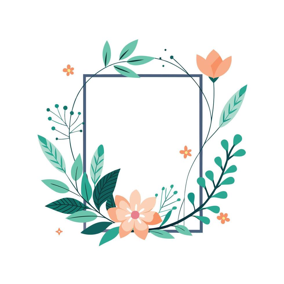 Beautiful Floral Frame Border Illustration vector