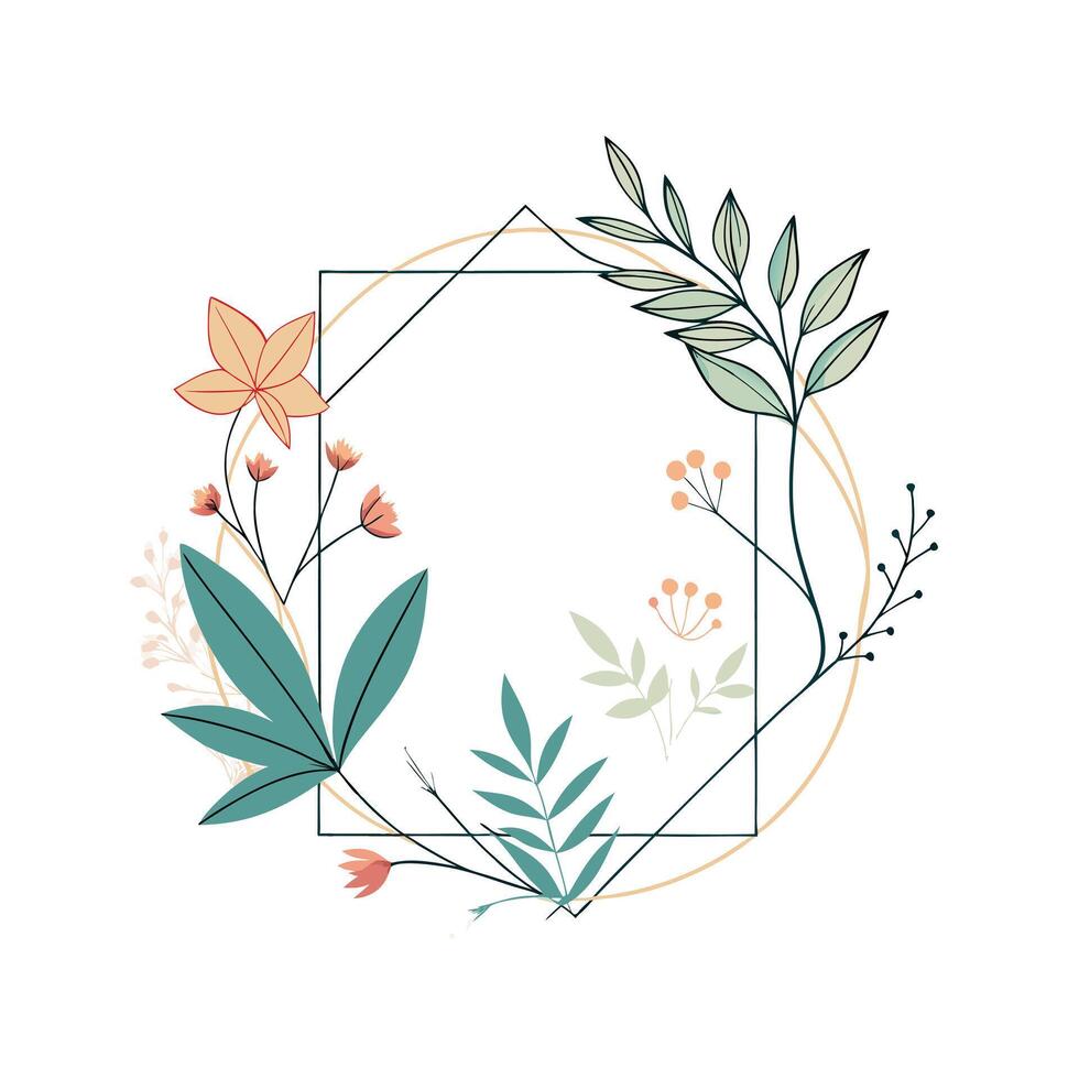 Beautiful Floral Frame Border Illustration vector