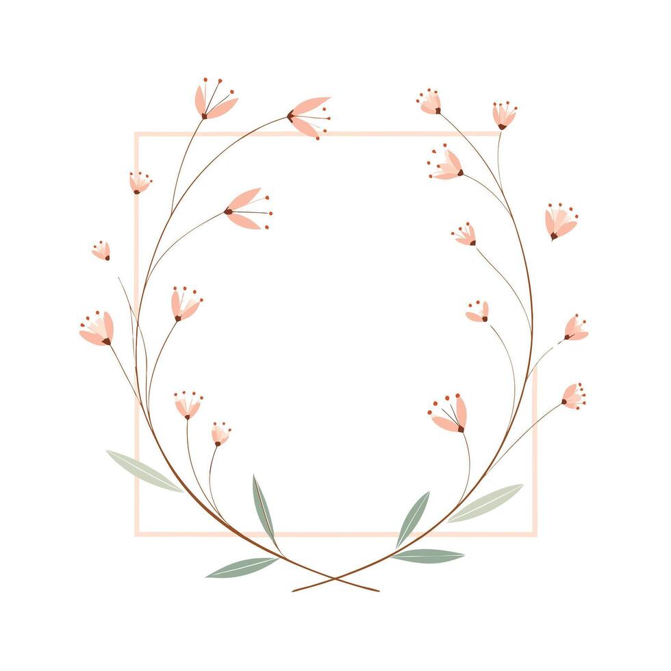 Beautiful Floral Frame Border Illustration vector