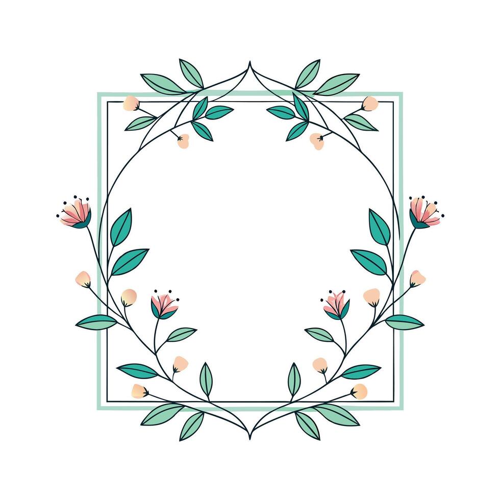 Beautiful Floral Frame Border Illustration vector
