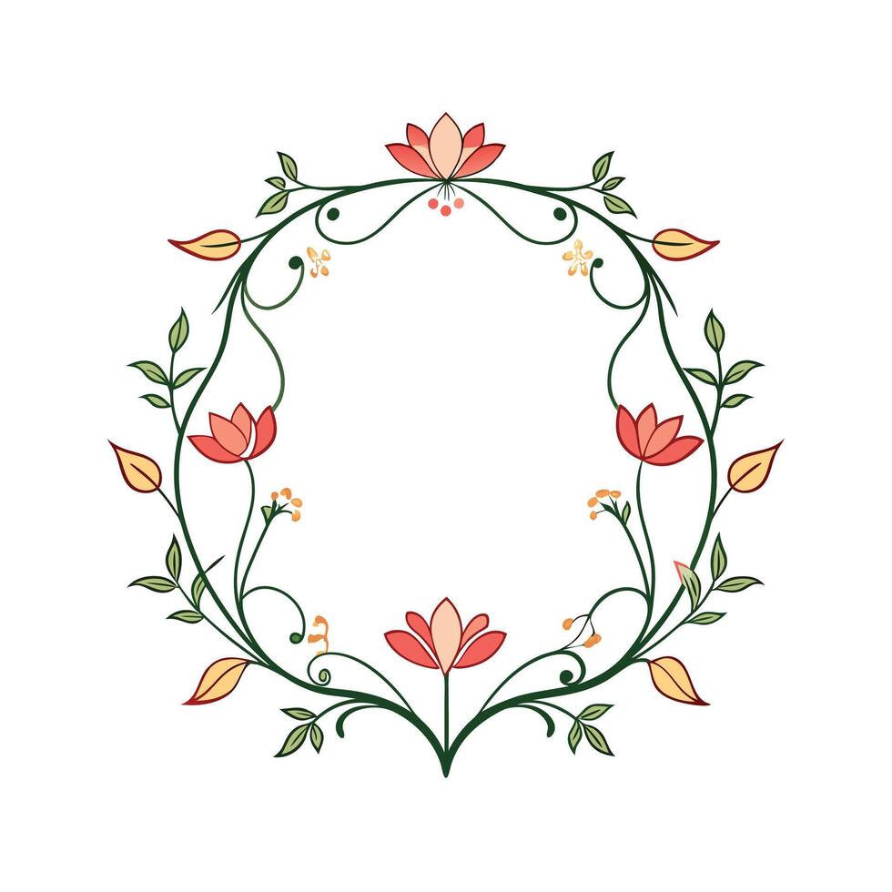 Beautiful Floral Frame Border Illustration vector