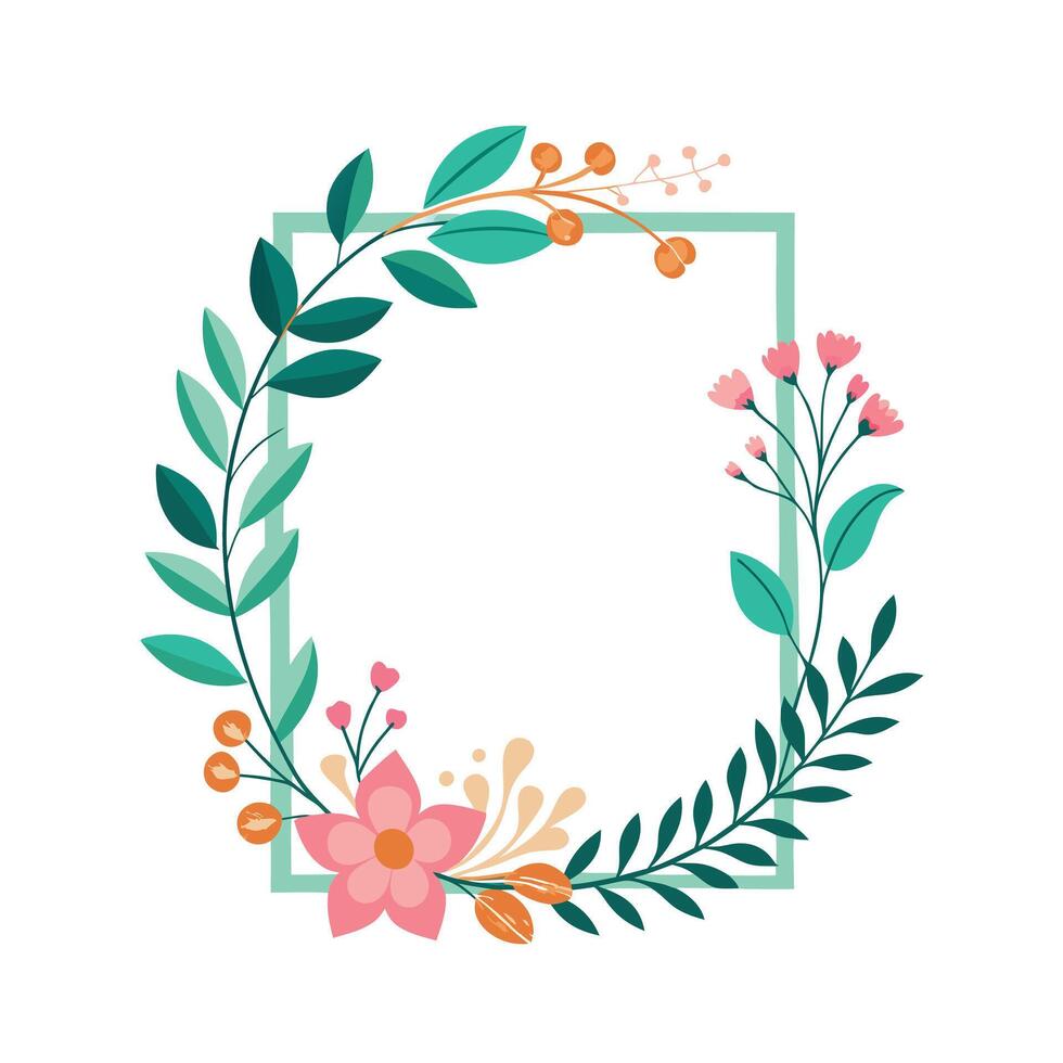 Beautiful Floral Frame Border Illustration vector