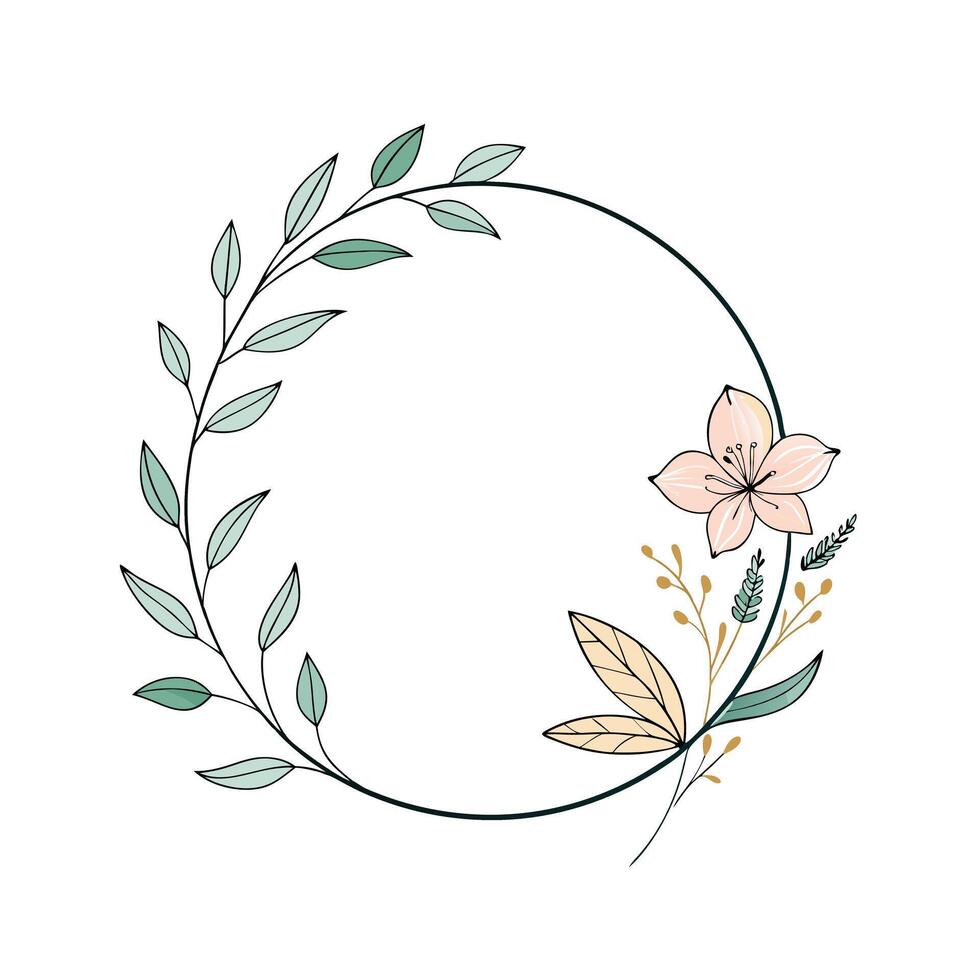 Beautiful Floral Frame Border Illustration vector