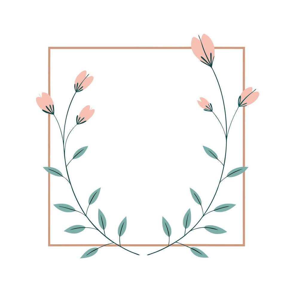 Beautiful Floral Frame Border Illustration vector