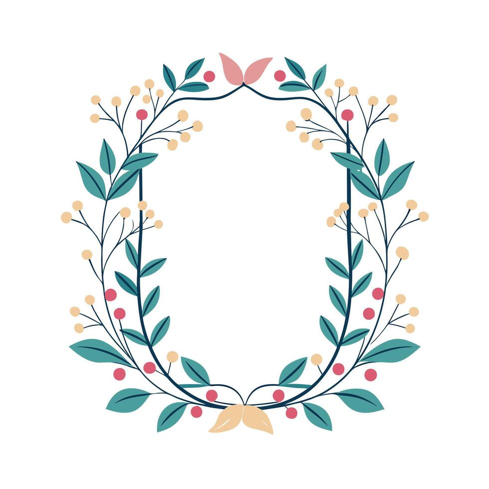 Beautiful Floral Frame Border Illustration vector