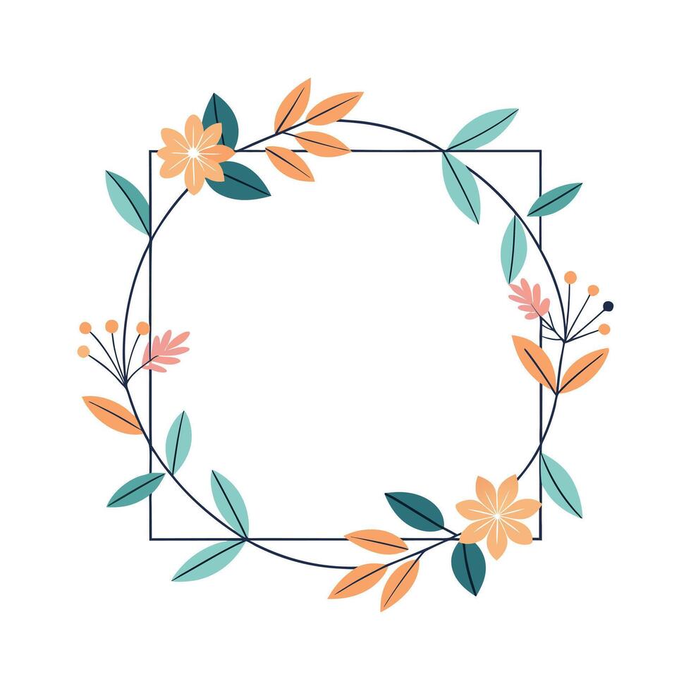 Beautiful Floral Frame Border Illustration vector