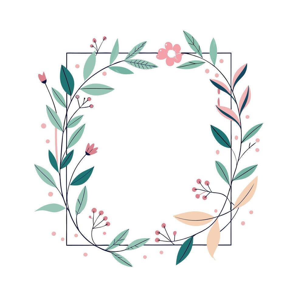 Beautiful Floral Frame Border Illustration vector