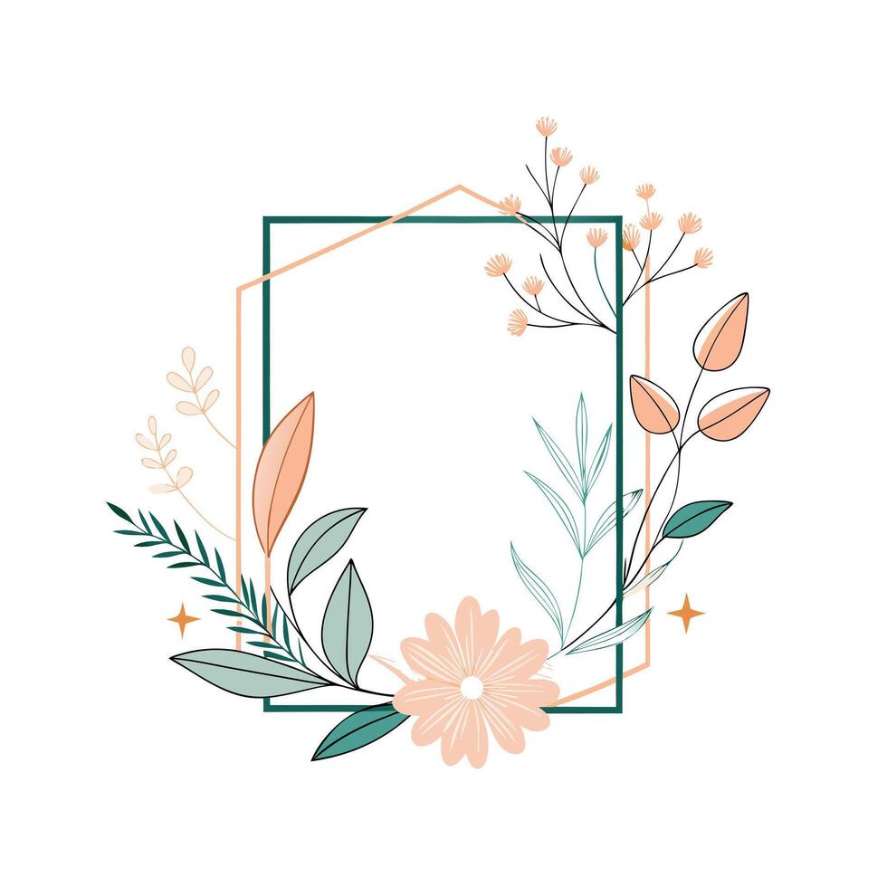 Beautiful Floral Frame Border Illustration vector