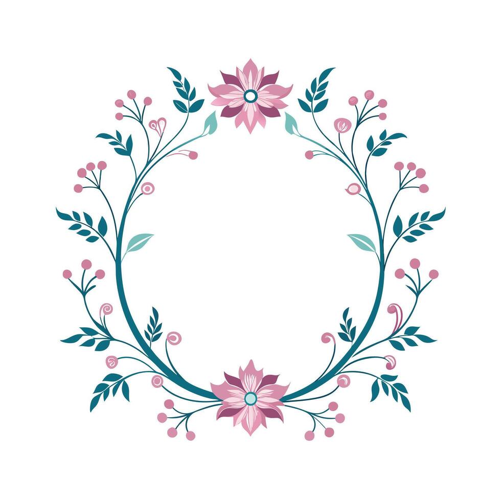 Beautiful Floral Frame Border Illustration vector