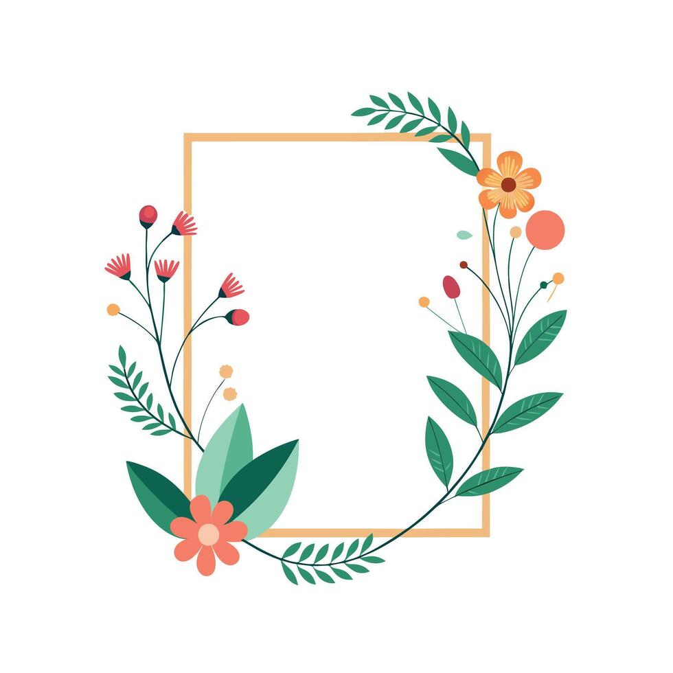 Beautiful Floral Frame Border Illustration vector