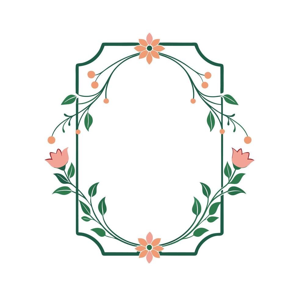Beautiful Floral Frame Border Illustration vector