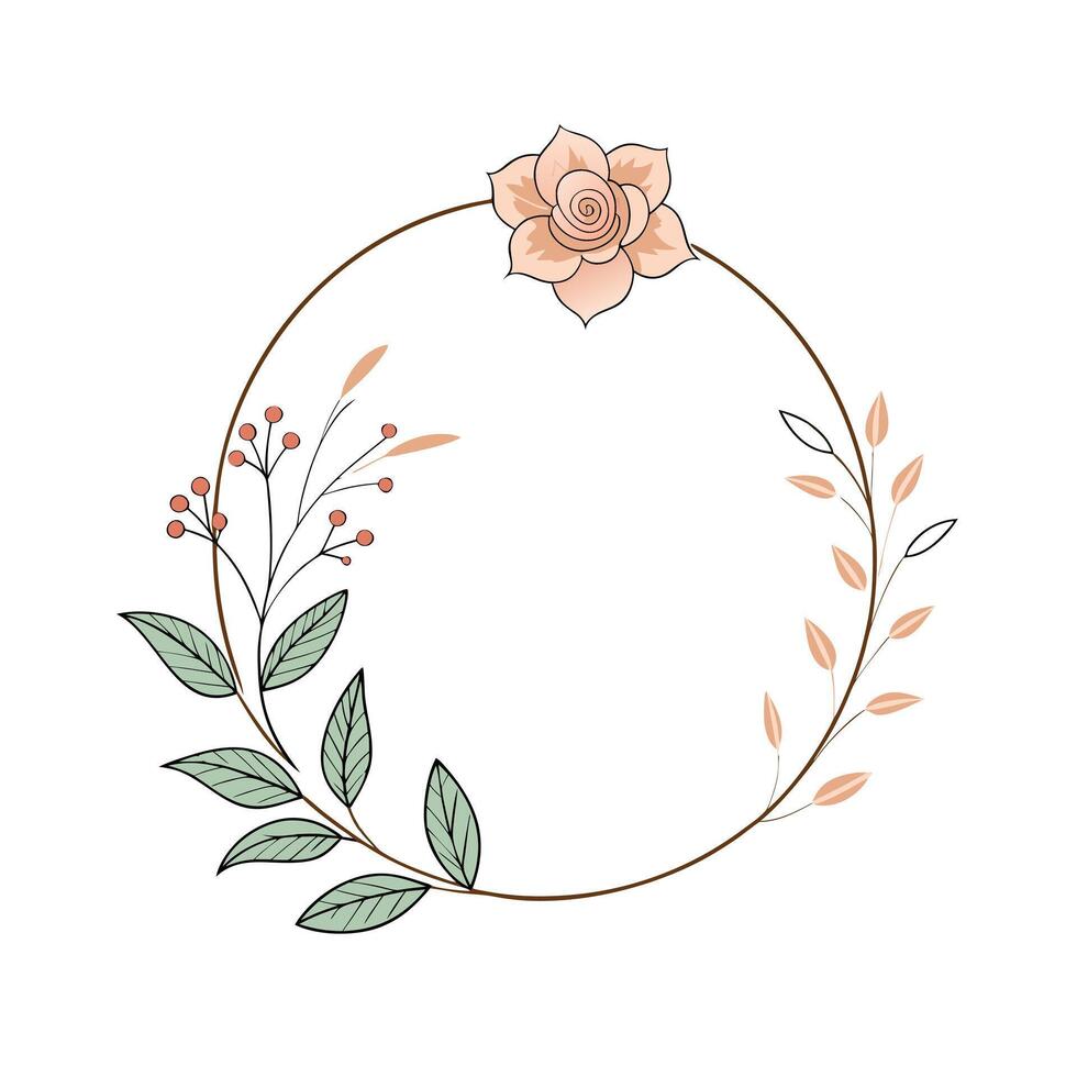 Beautiful Floral Frame Border Illustration vector