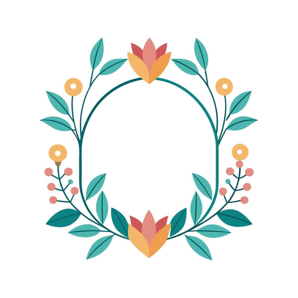 Beautiful Floral Frame Border Illustration vector