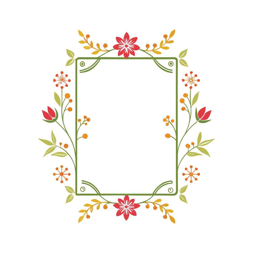 Beautiful Floral Frame Border Illustration vector