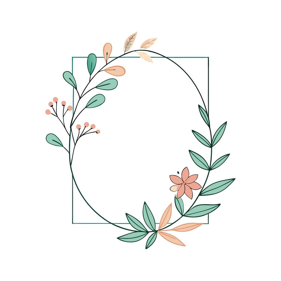 Beautiful Floral Frame Border Illustration vector