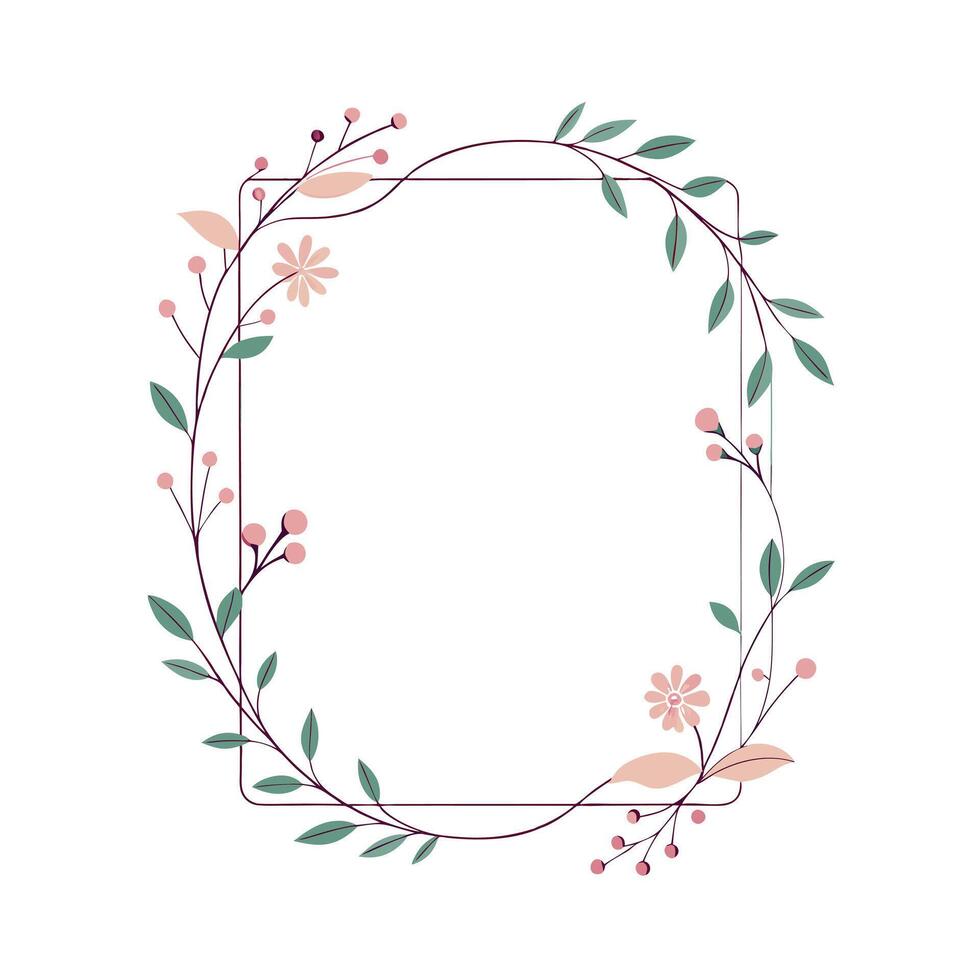 Beautiful Floral Frame Border Illustration vector