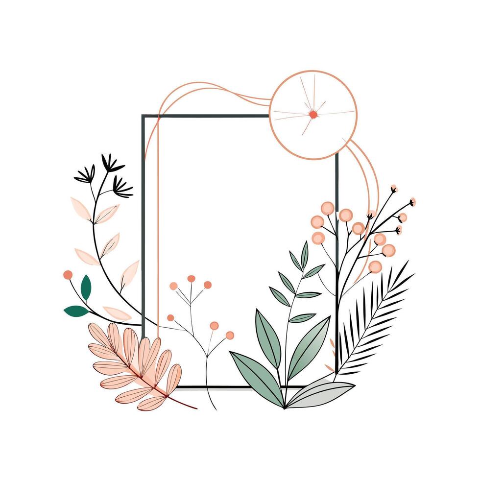 Beautiful Floral Frame Border Illustration vector