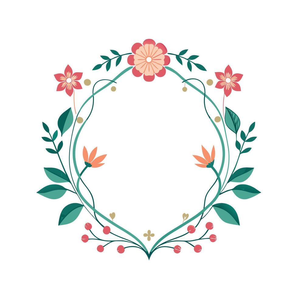 Beautiful Floral Frame Border Illustration vector
