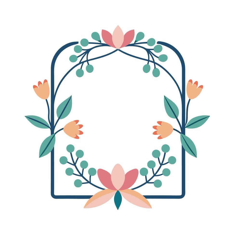 Beautiful Floral Frame Border Illustration vector