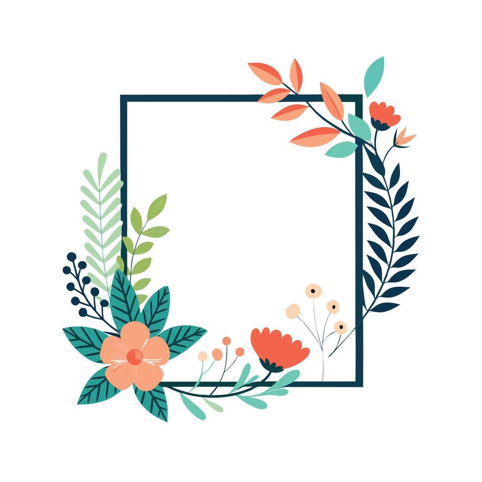 Beautiful Floral Frame Border Illustration vector