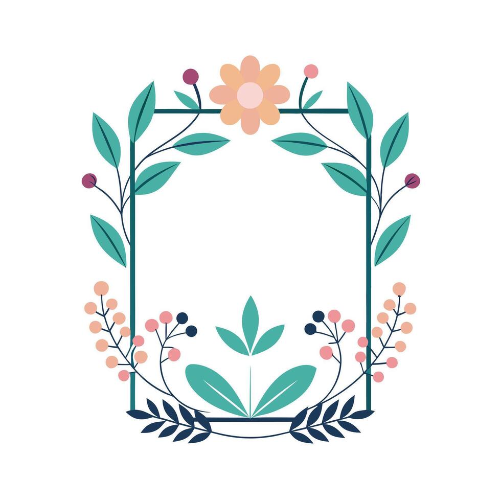 Beautiful Floral Frame Border Illustration vector
