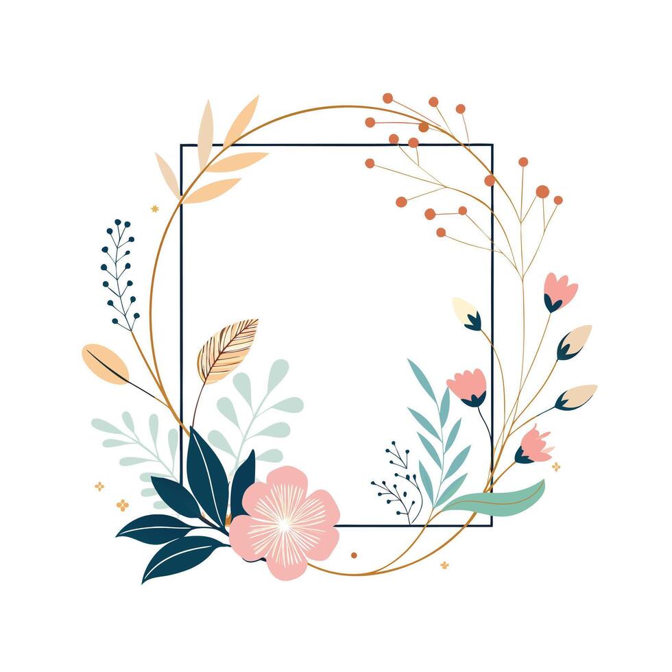 Beautiful Floral Frame Border Illustration vector