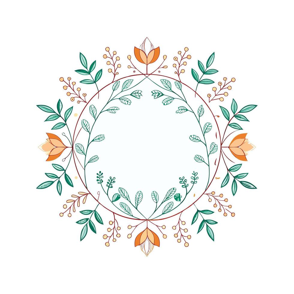 Beautiful Floral Frame Border Illustration vector