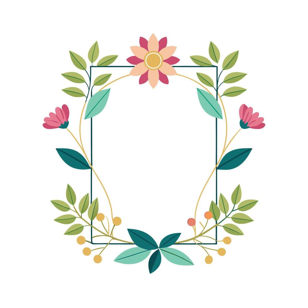 Beautiful Floral Frame Border Illustration vector