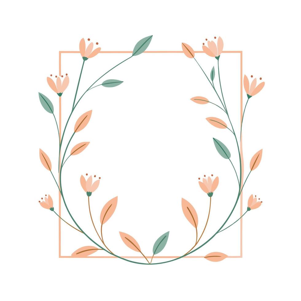 Beautiful Floral Frame Border Illustration vector