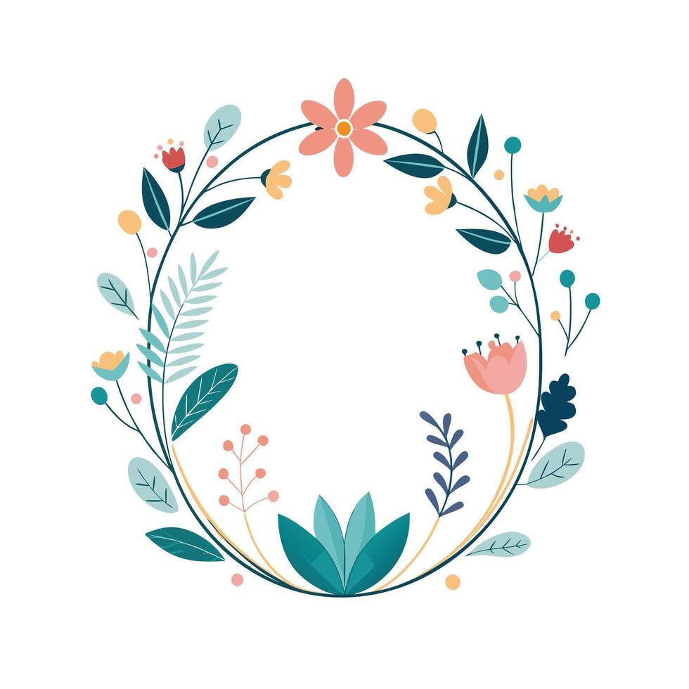 Beautiful Floral Frame Border Illustration vector