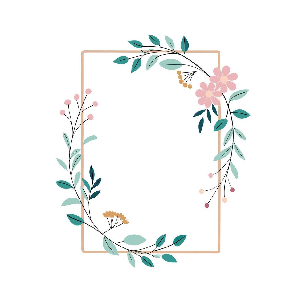 Beautiful Floral Frame Border Illustration vector