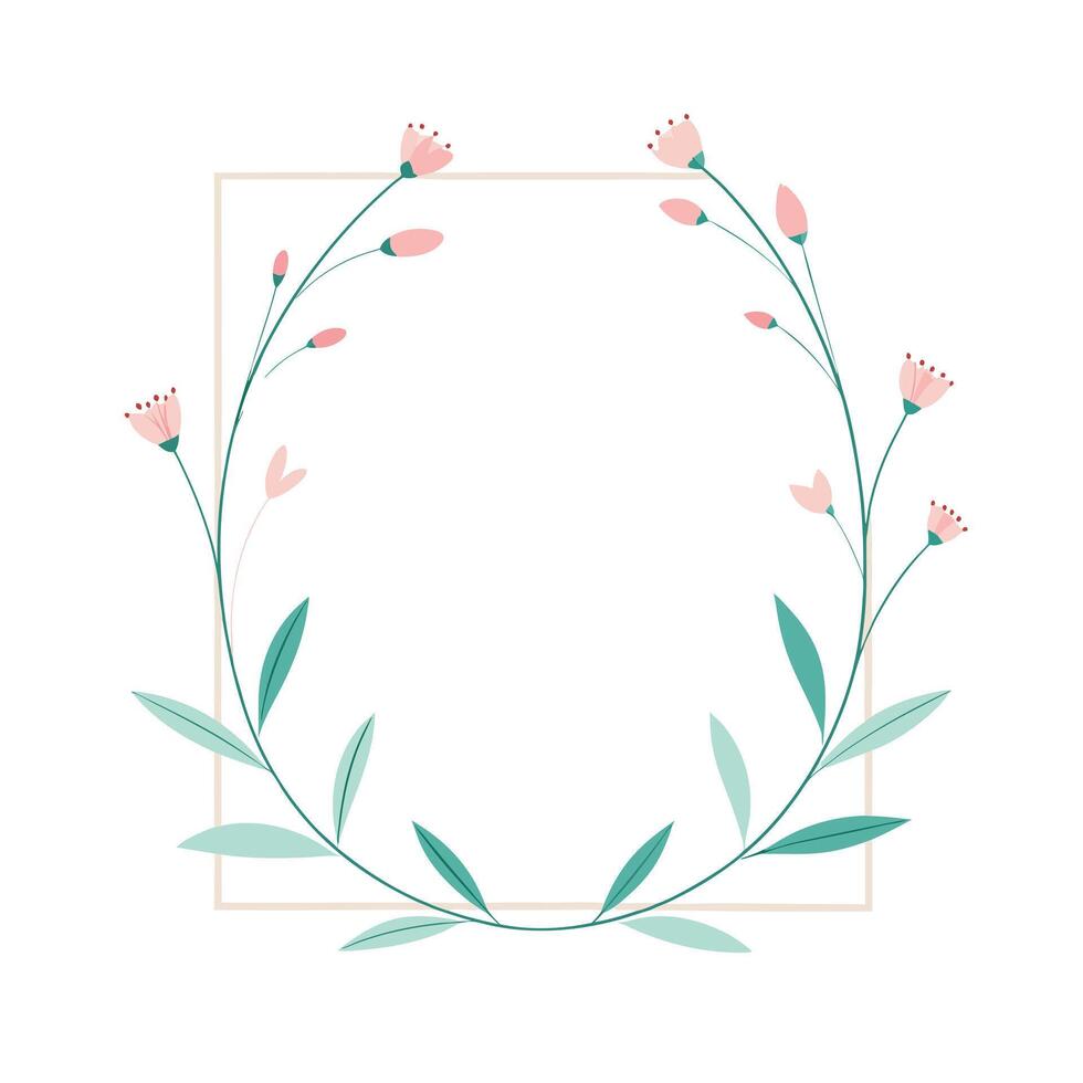 Beautiful Floral Frame Border Illustration vector