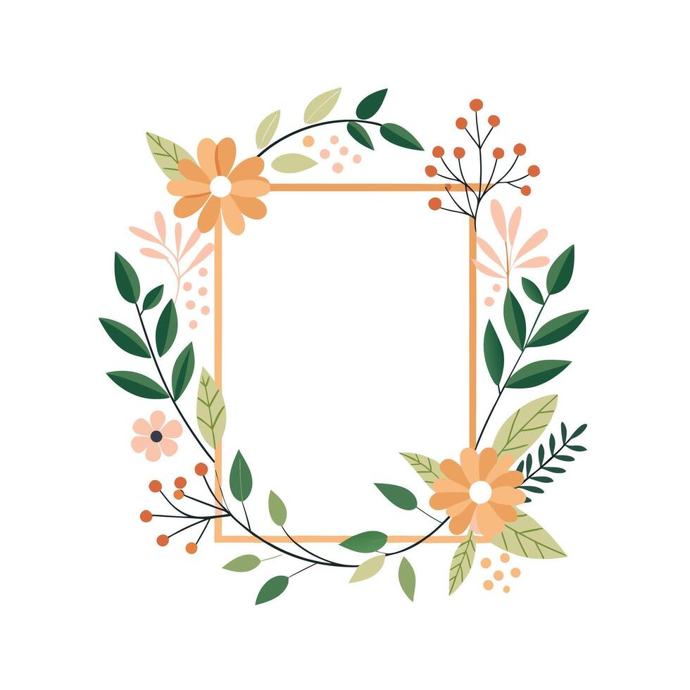 Beautiful Floral Frame Border Illustration vector